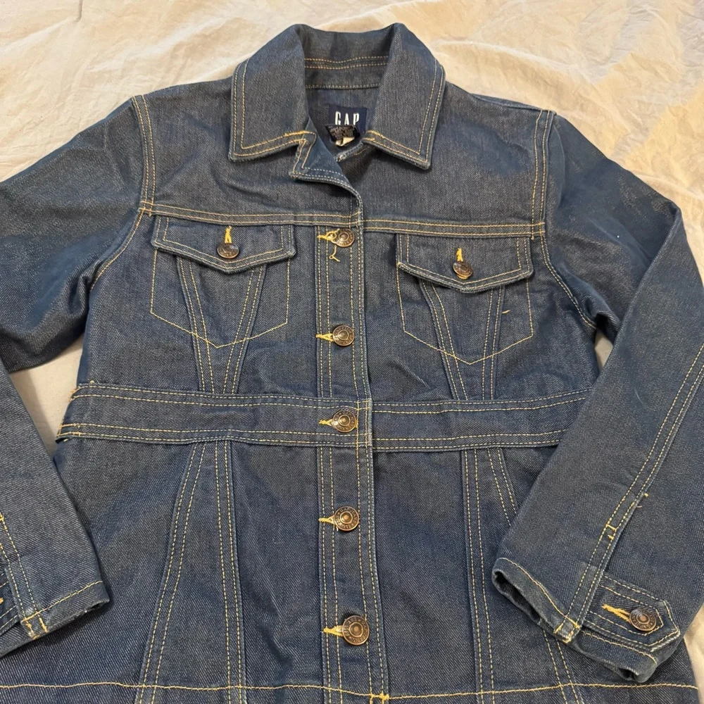GAP Denim Button‎ Up Jacket Girls Size Large (10) Dark Wash